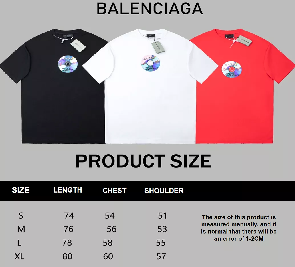 Balenciaga Valentine's Day T-shirt, White, Short Sleeve, 24SS Collection