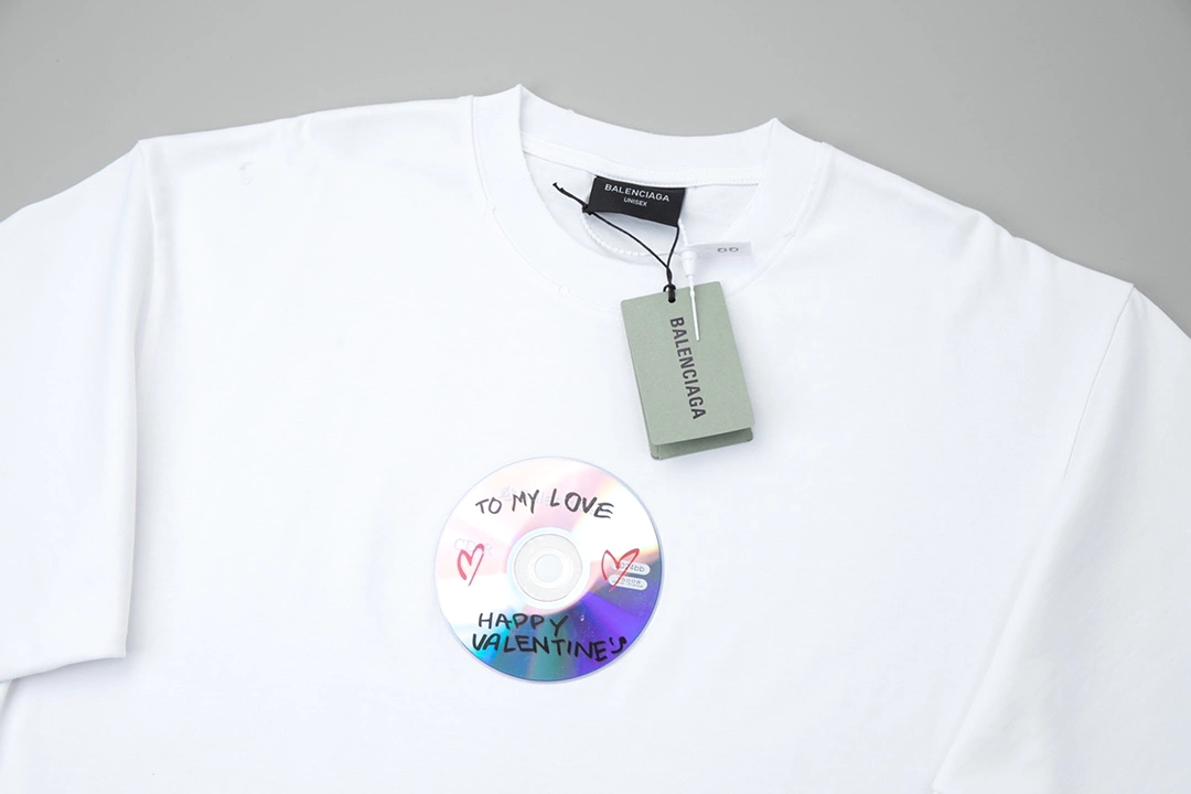 Balenciaga Valentine's Day T-shirt, White, Short Sleeve, 24SS Collection