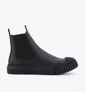 Barbar - Black Leather Chelsea Boots with Black Outsole.