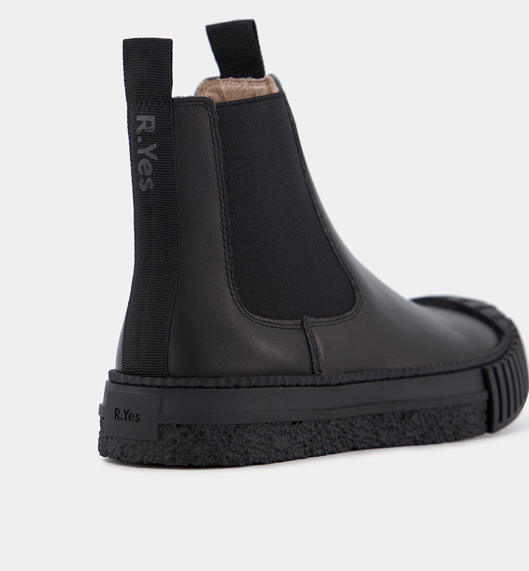 Barbar - Black Leather Chelsea Boots with Black Outsole.