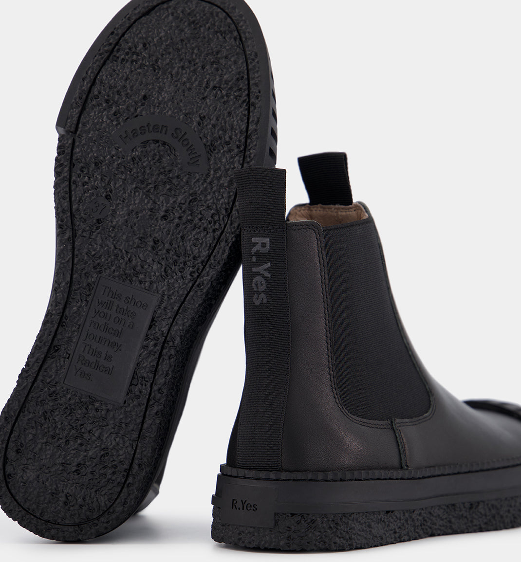 Barbar - Black Leather Chelsea Boots with Black Outsole.