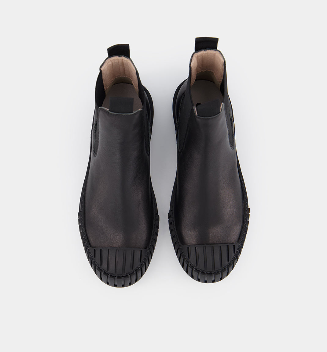 Barbar - Black Leather Chelsea Boots with Black Outsole.