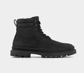 Barton Black Worker Boots for Men