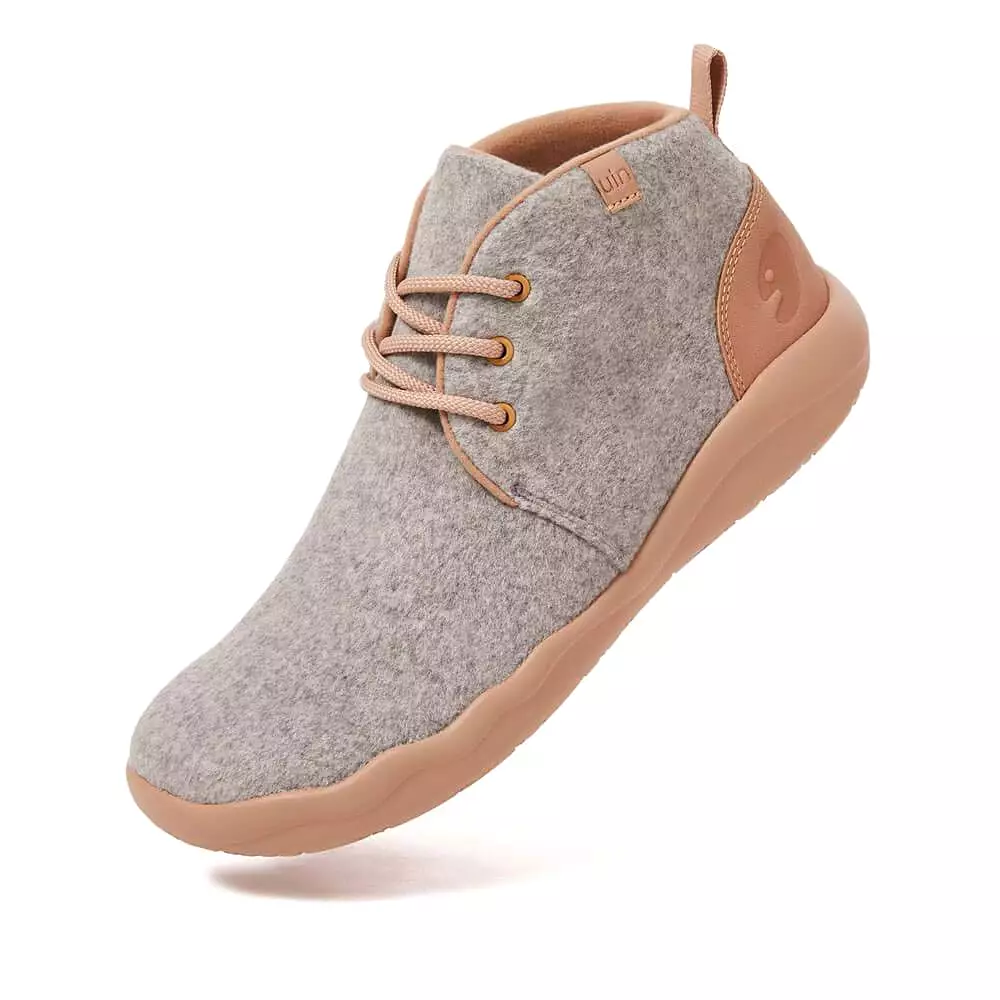 Bilbao Grey Wool Lace-up Boots for Women