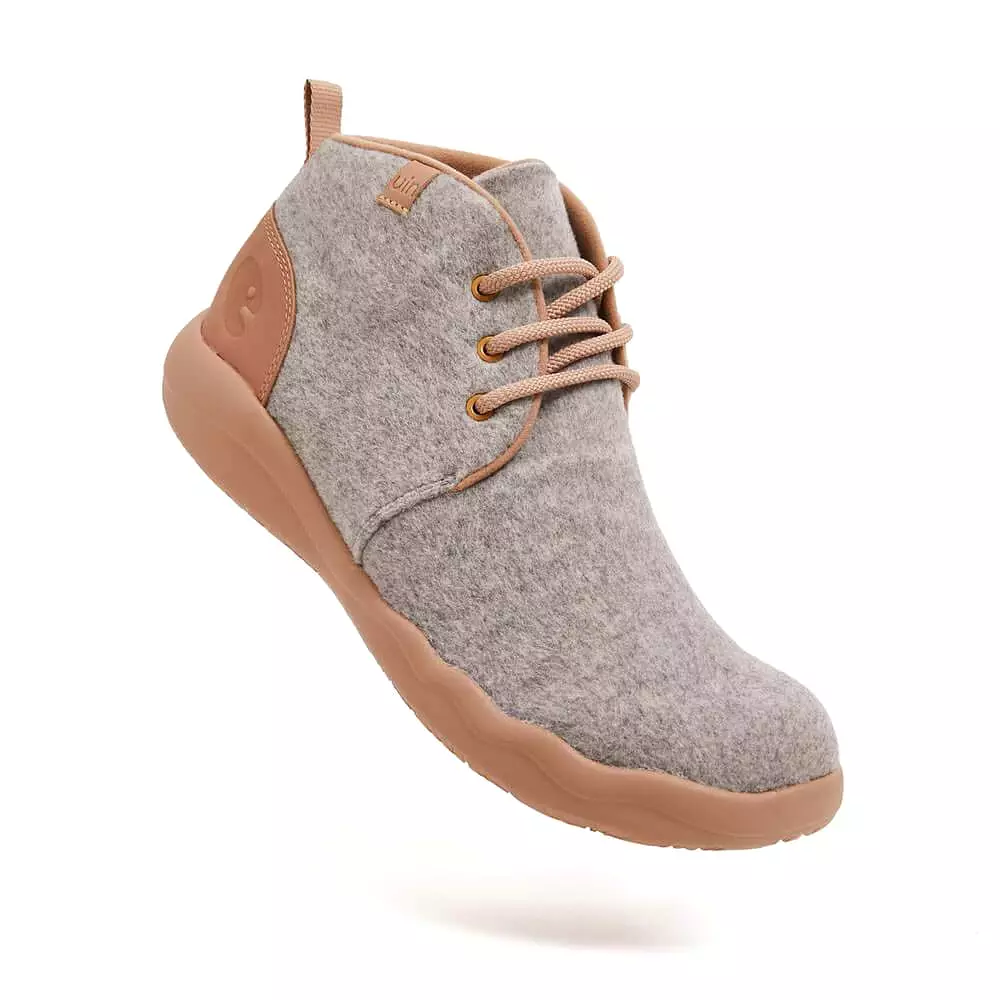 Bilbao Grey Wool Lace-up Boots for Women