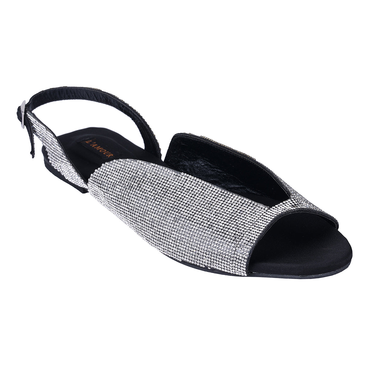 Black and Silver Maiya Flats