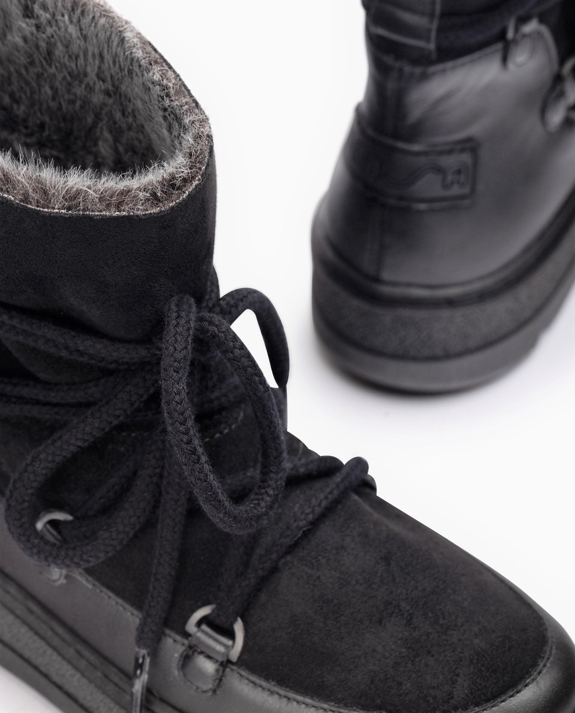 Black Apres Ski Ankle Boot.