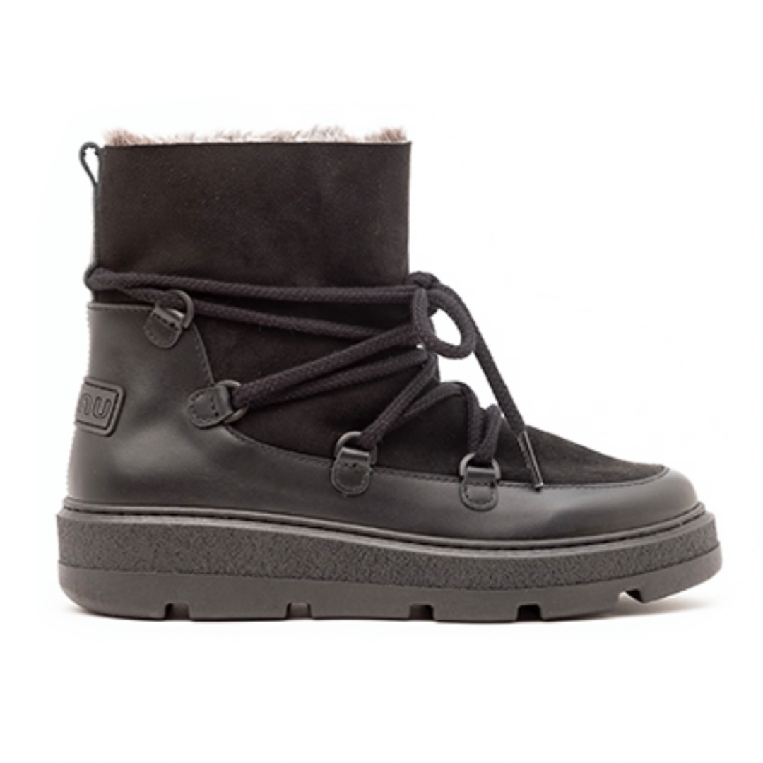 Black Apres Ski Ankle Boot.