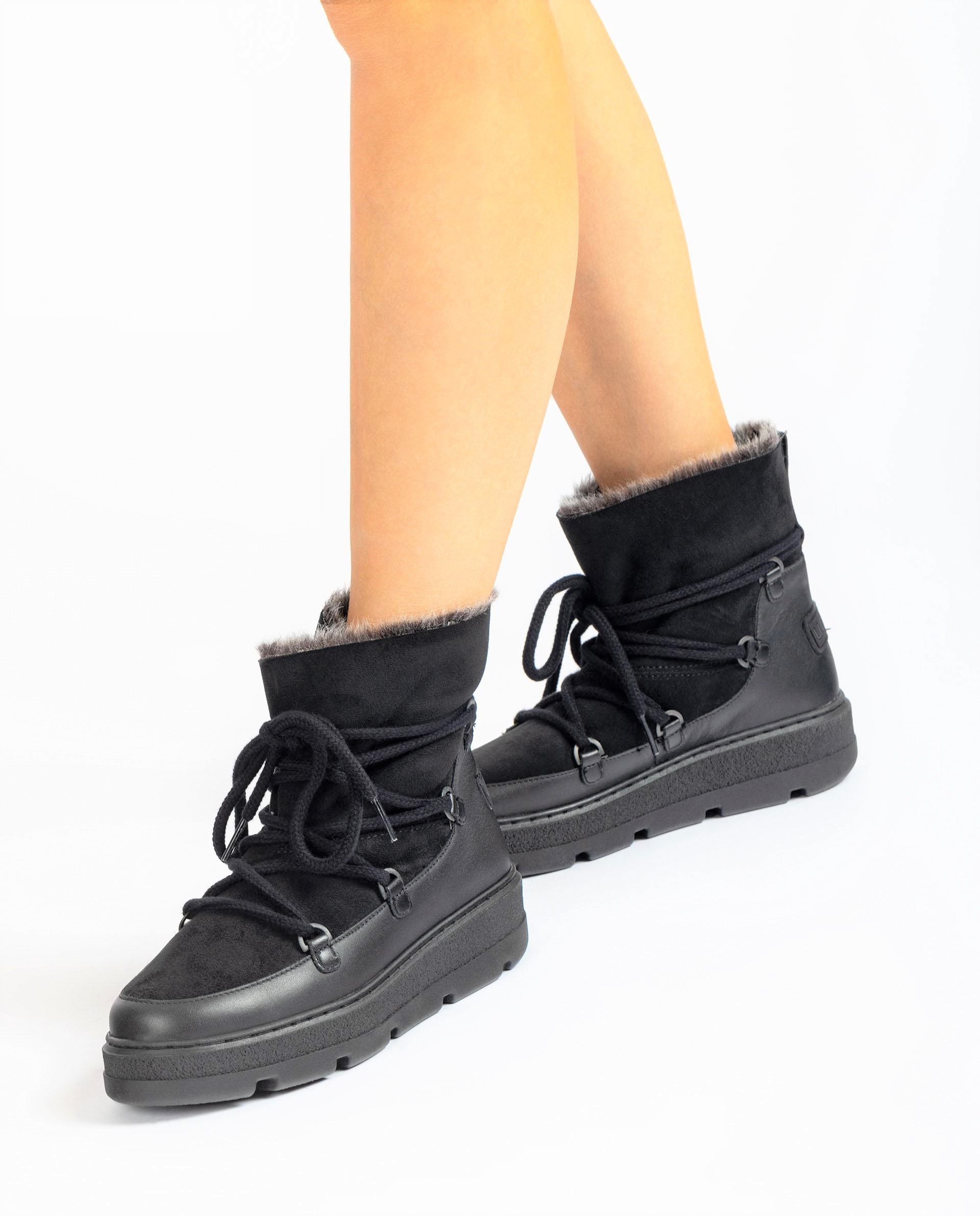 Black Apres Ski Ankle Boot.