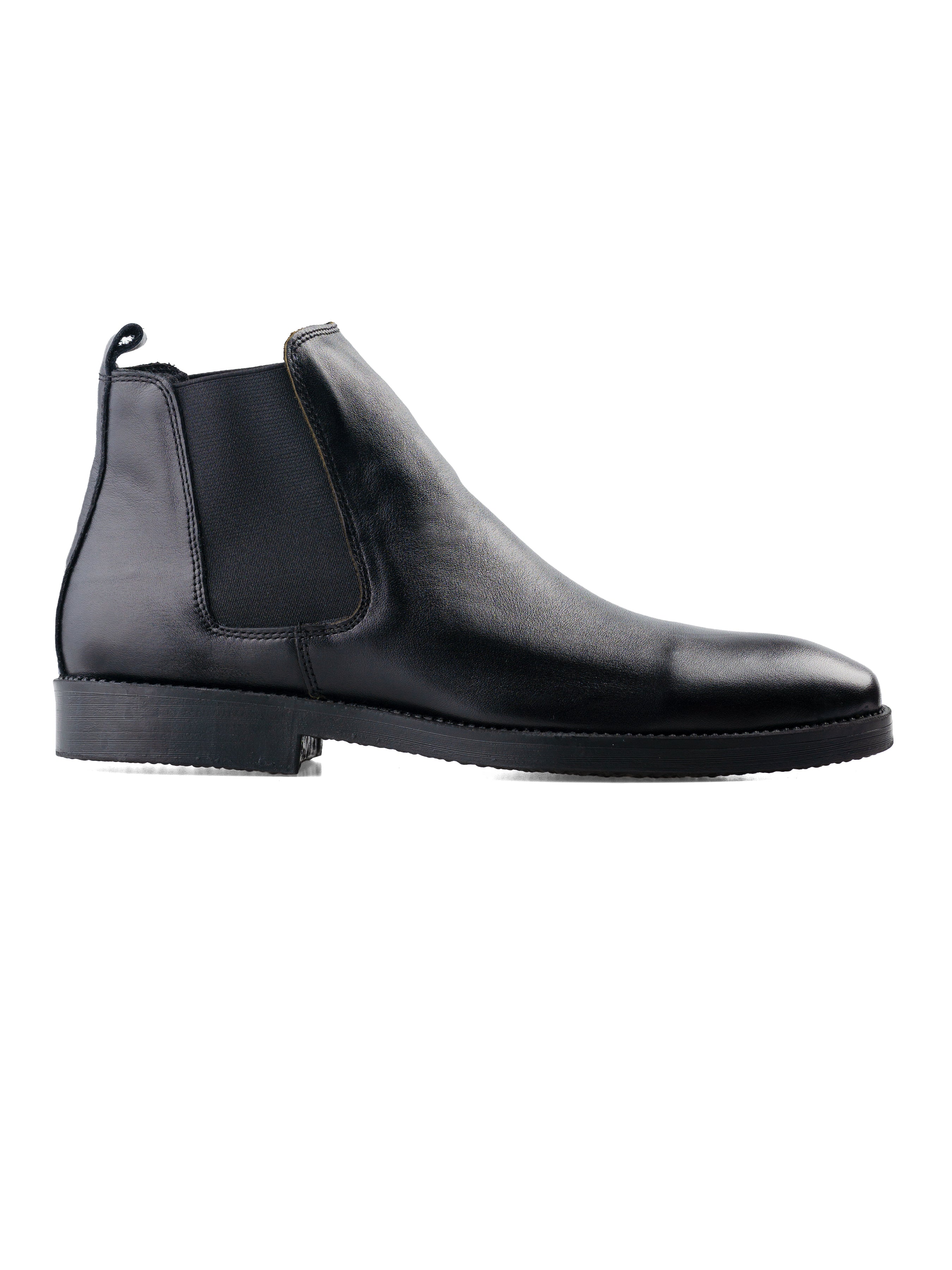 Black Chelsea Boots - Polished Leather (Crepe Sole)