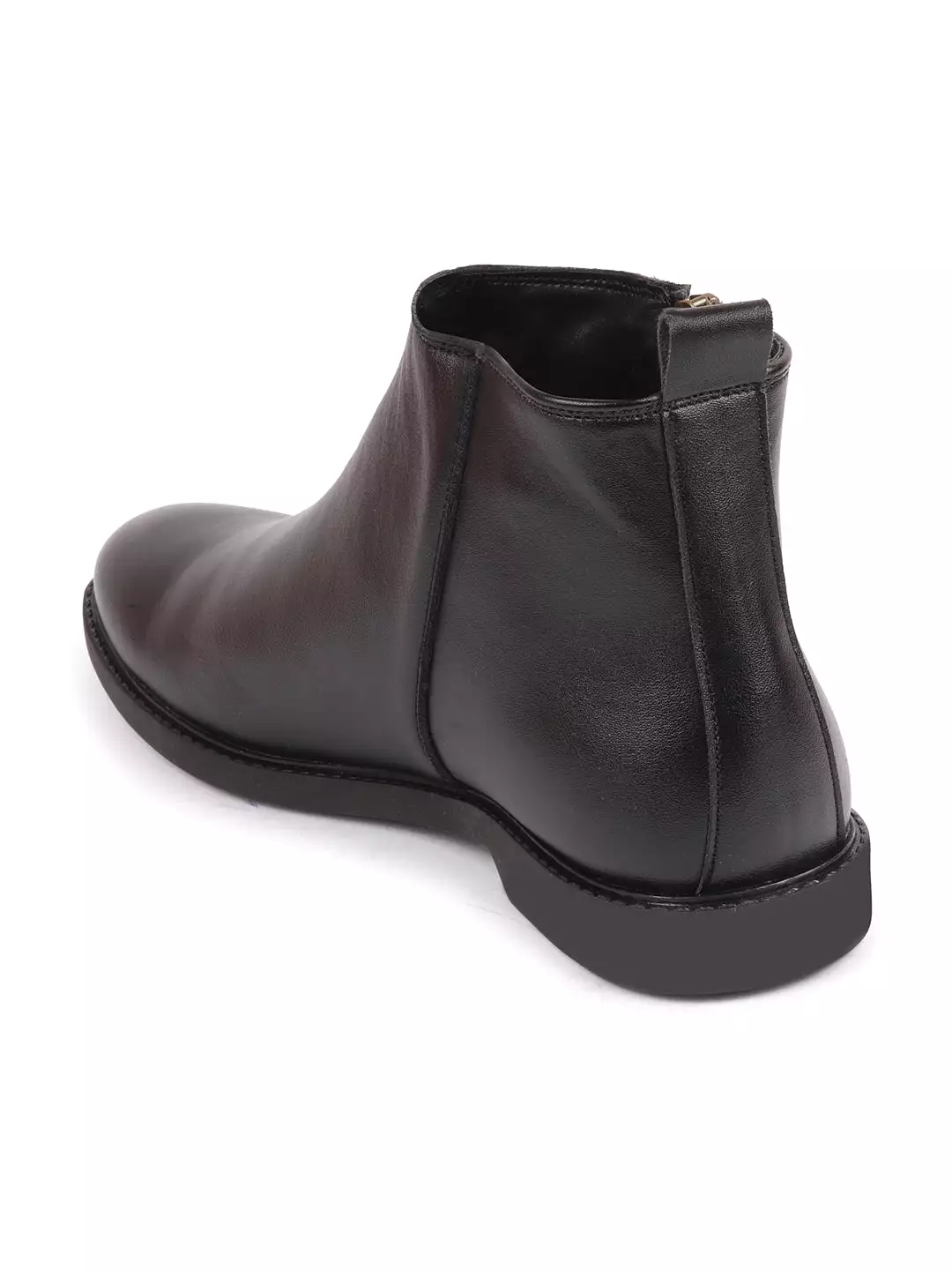 Black High Ankle Zipper Closure Work Boots