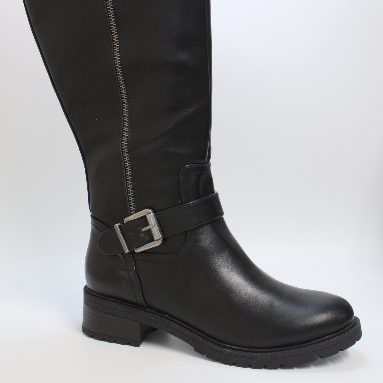 Black High Leg Rider Boots for Women at Office Khloe