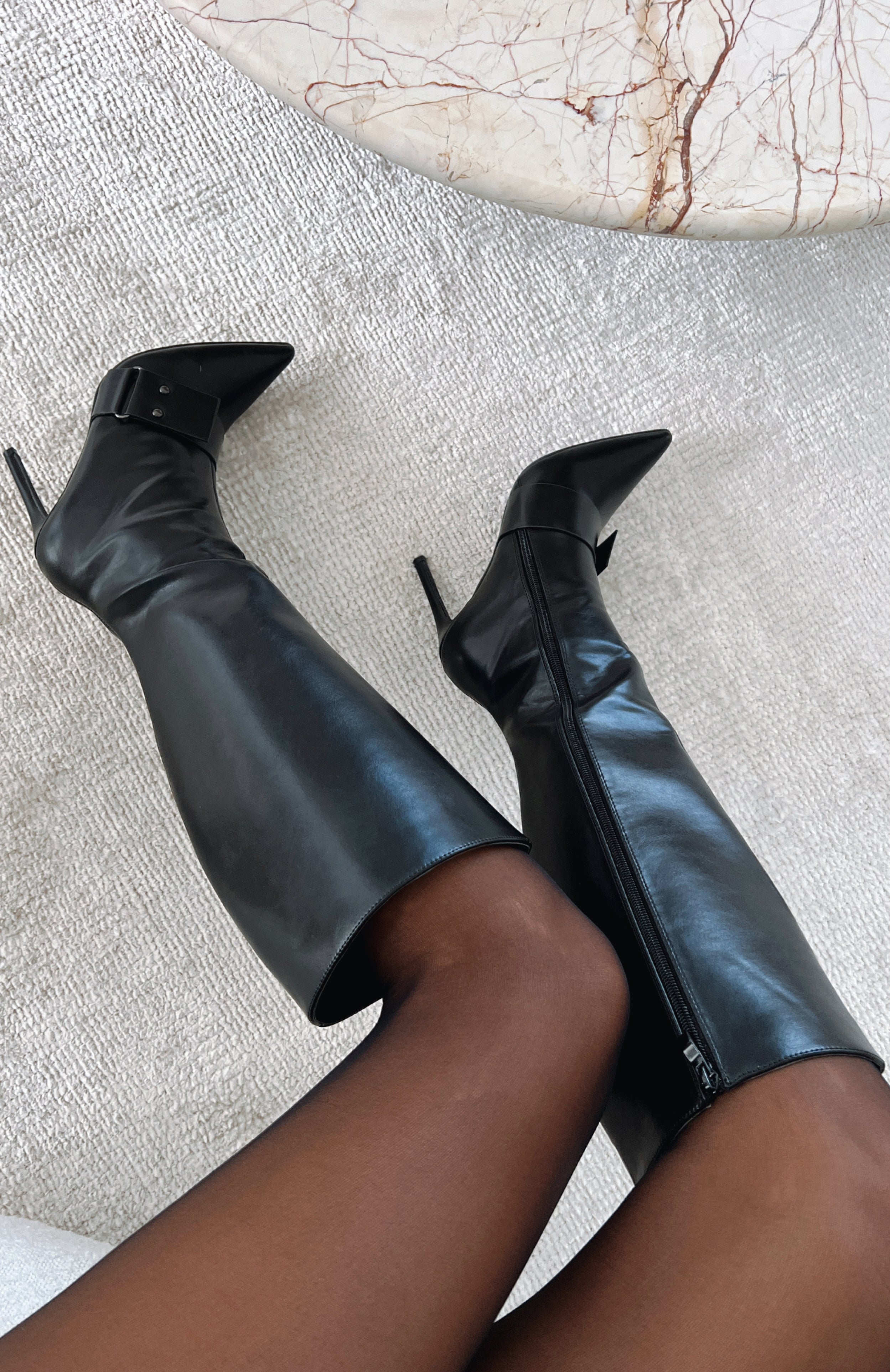 Black knee high boots Brooklyn