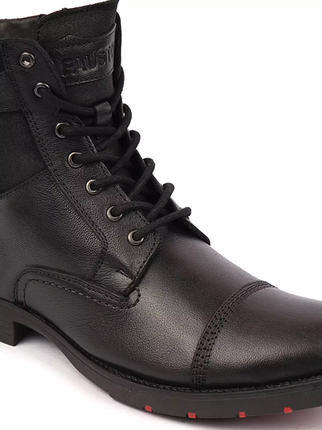 Black Leather Ankle Combat Boots with Side Zipper - Shop Now