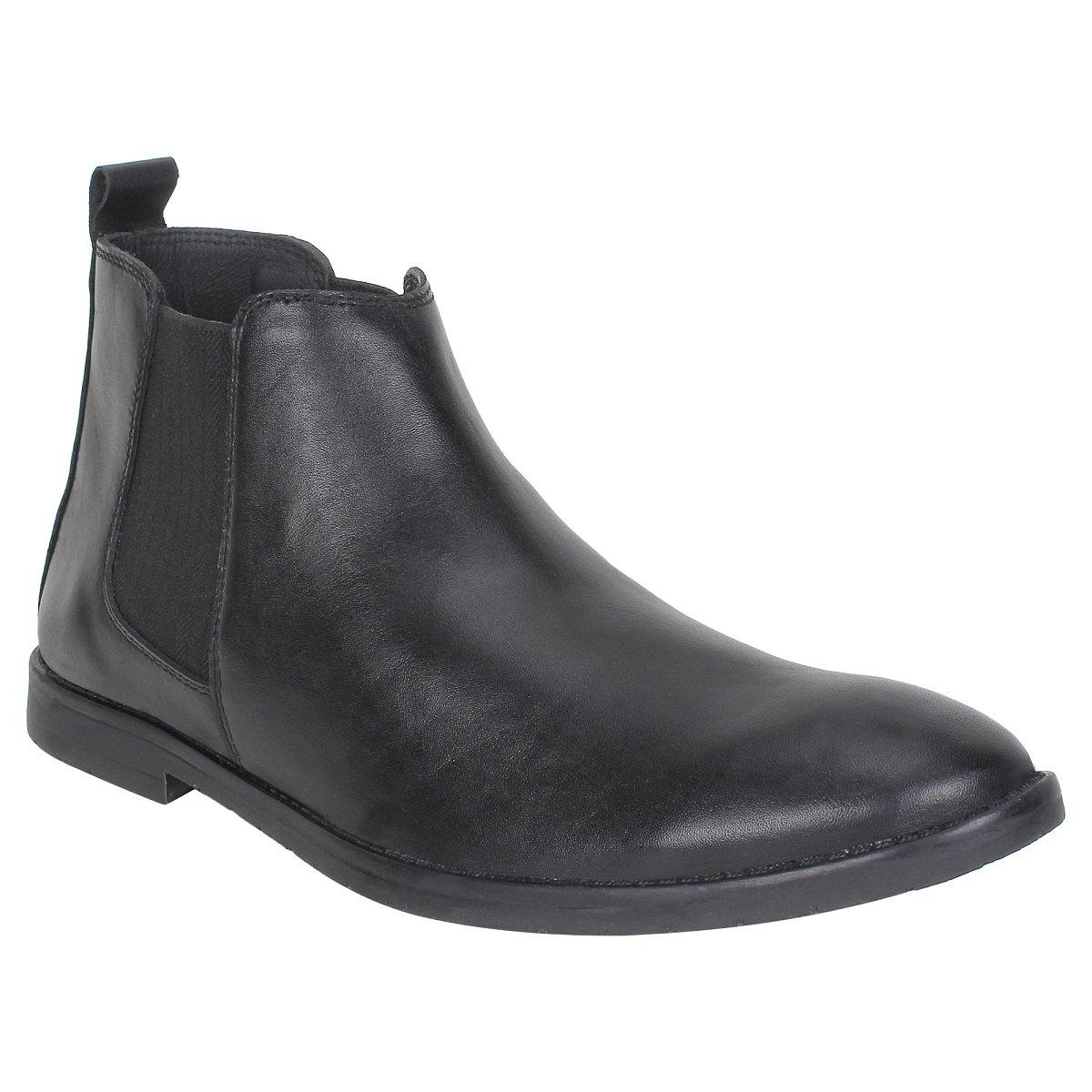 Black Leather Chelsea Boots