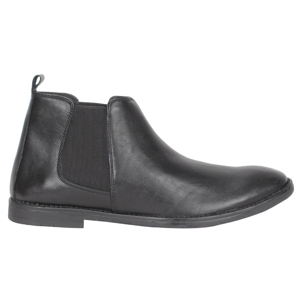 Black Leather Chelsea Boots