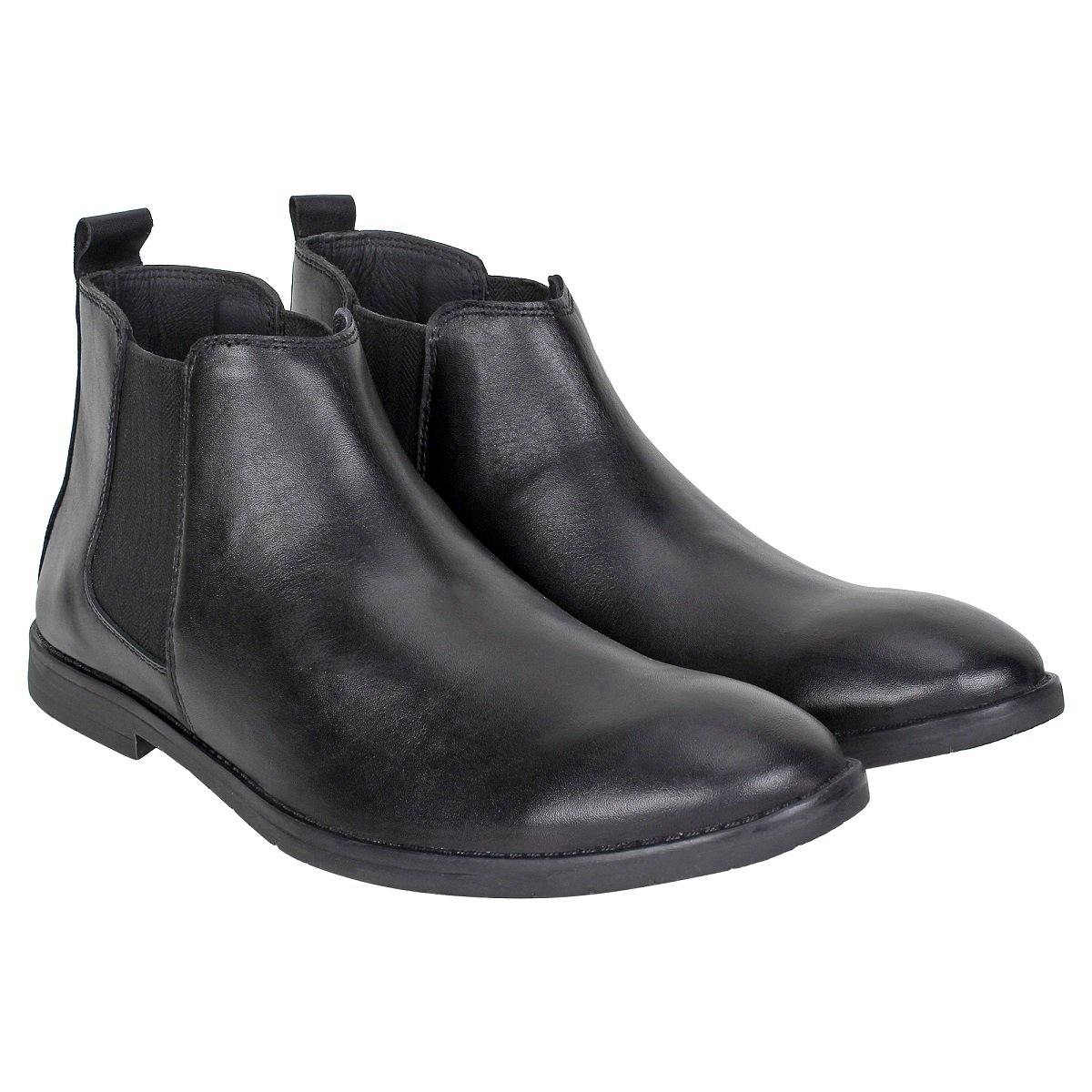 Black Leather Chelsea Boots