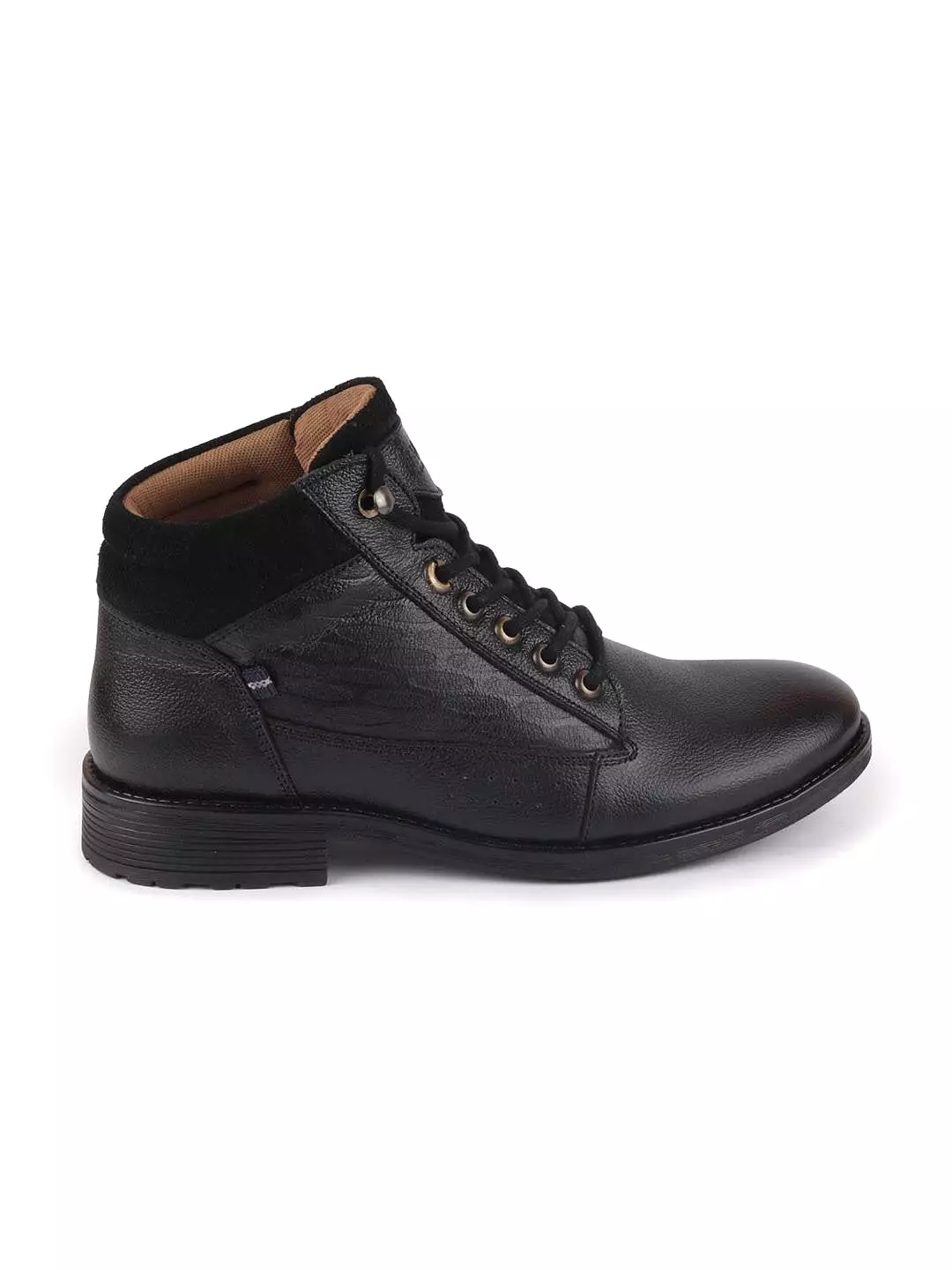 Black Leather Lace Up Boots