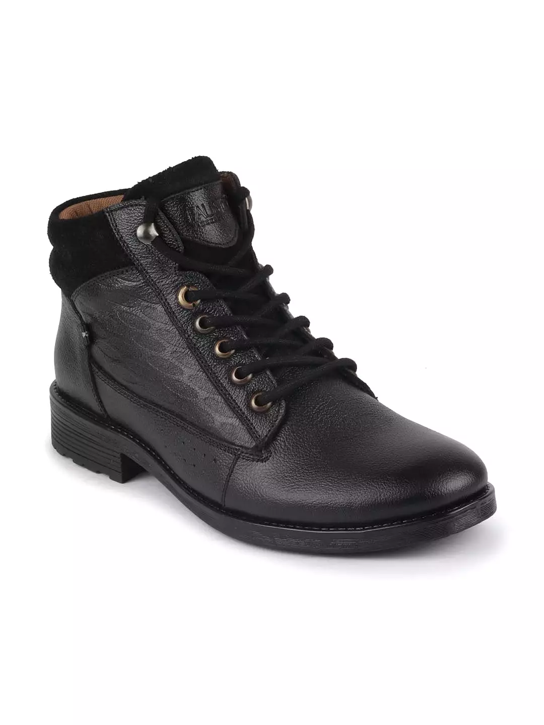 Black Leather Lace Up Boots