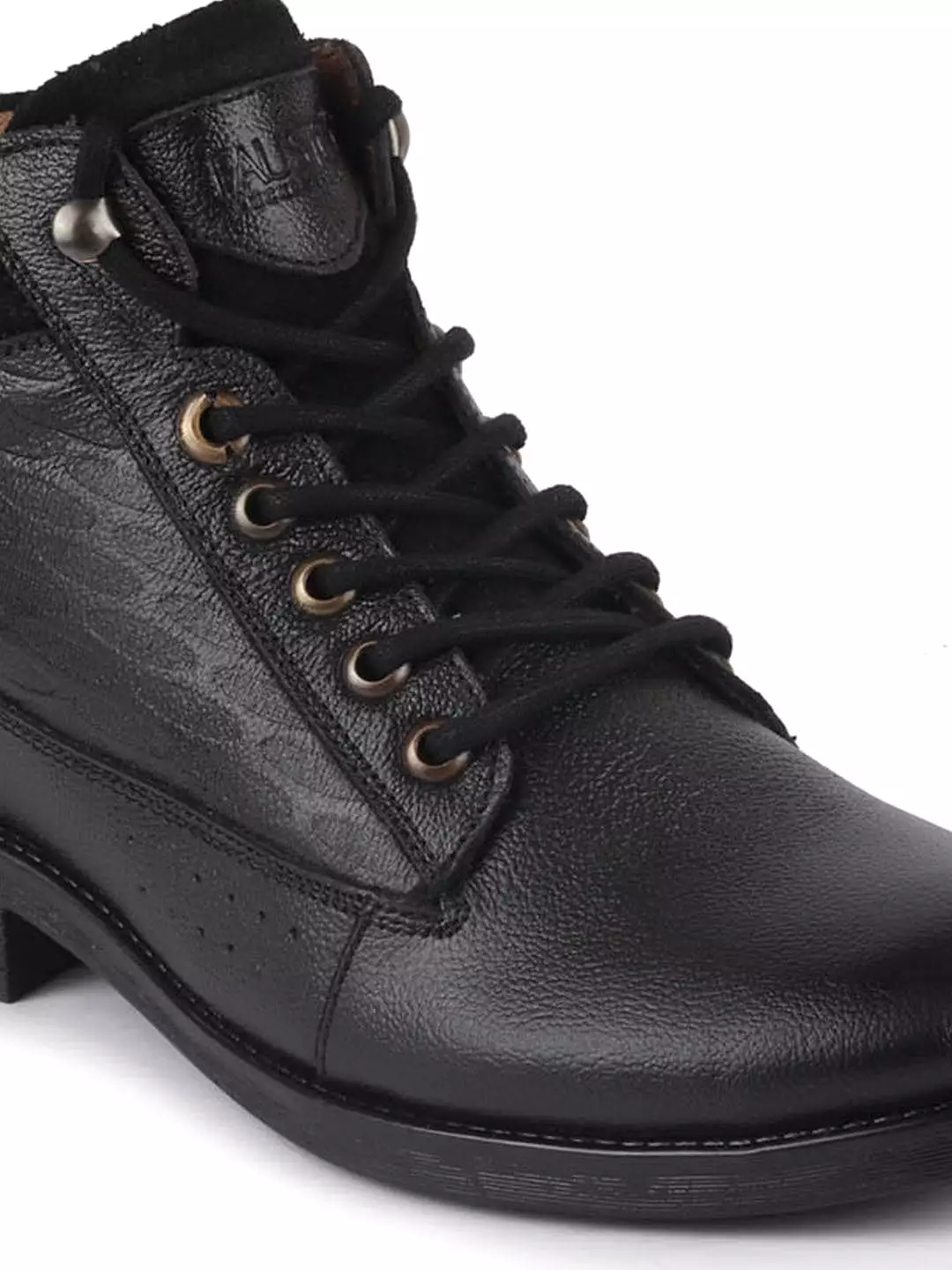 Black Leather Lace Up Boots