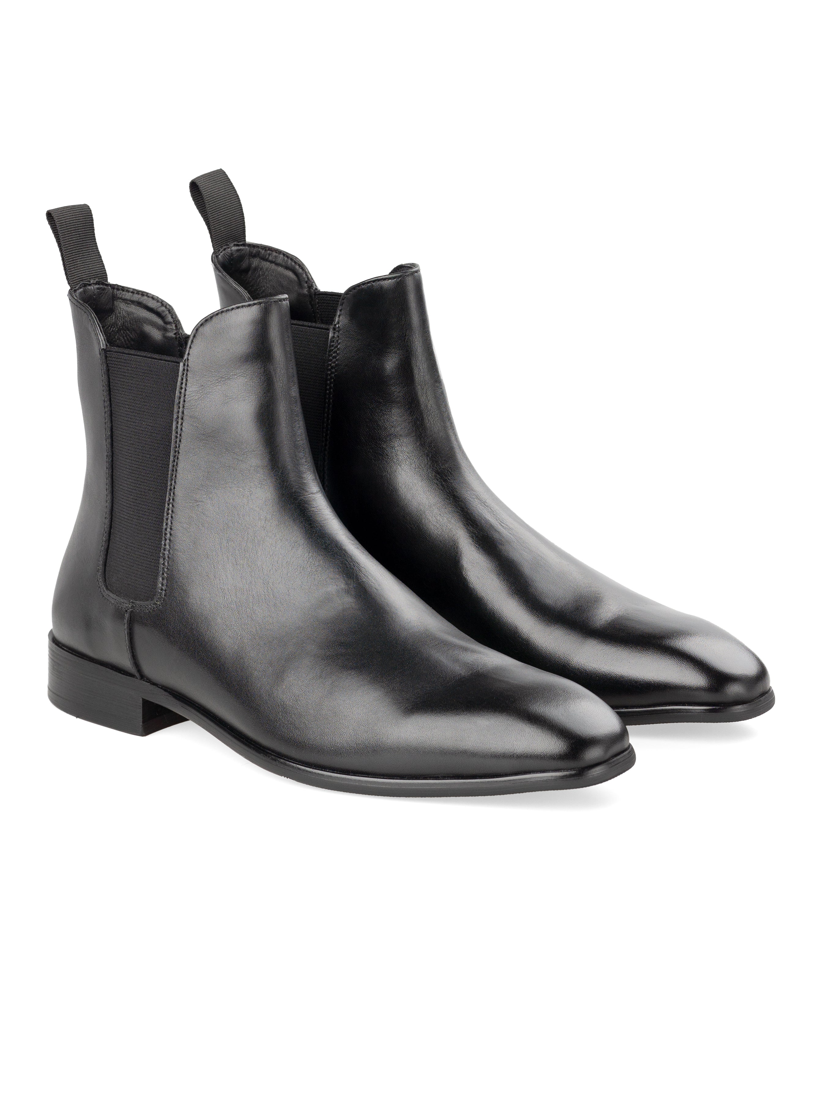 Black Leather Louis Chelsea Boots