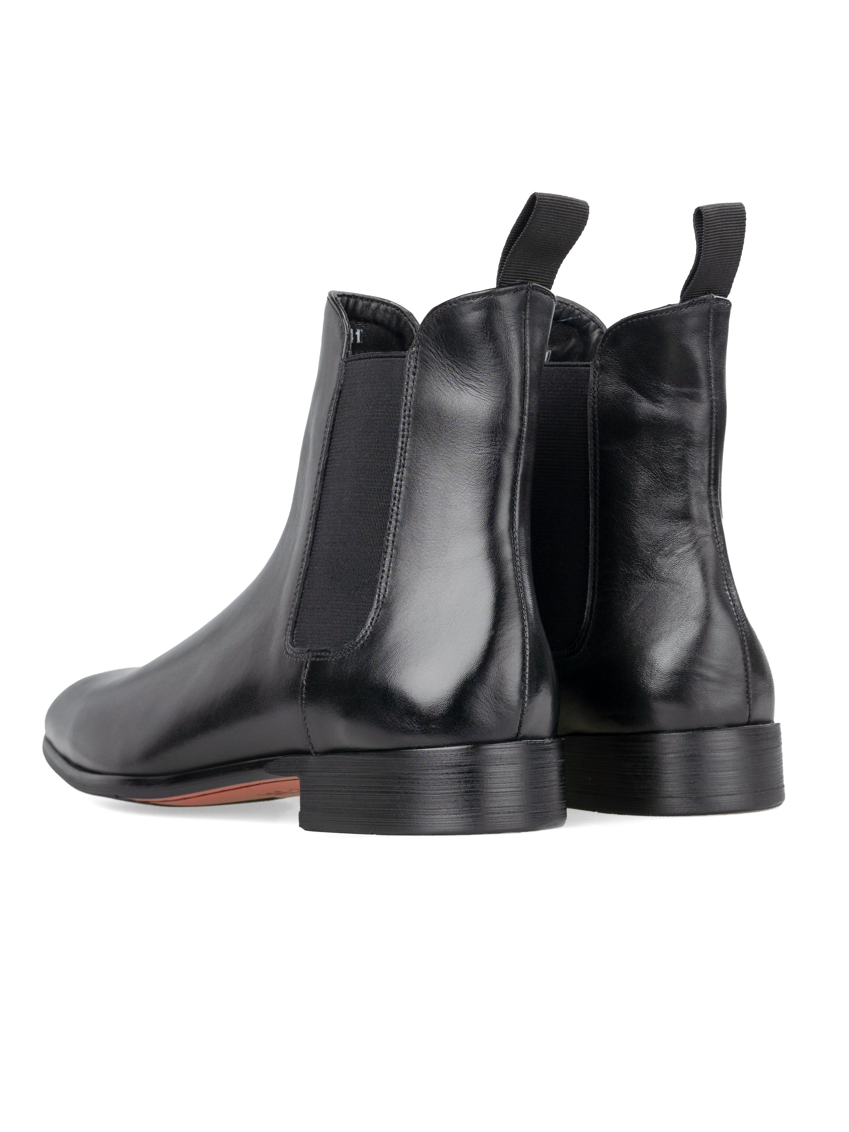 Black Leather Louis Chelsea Boots