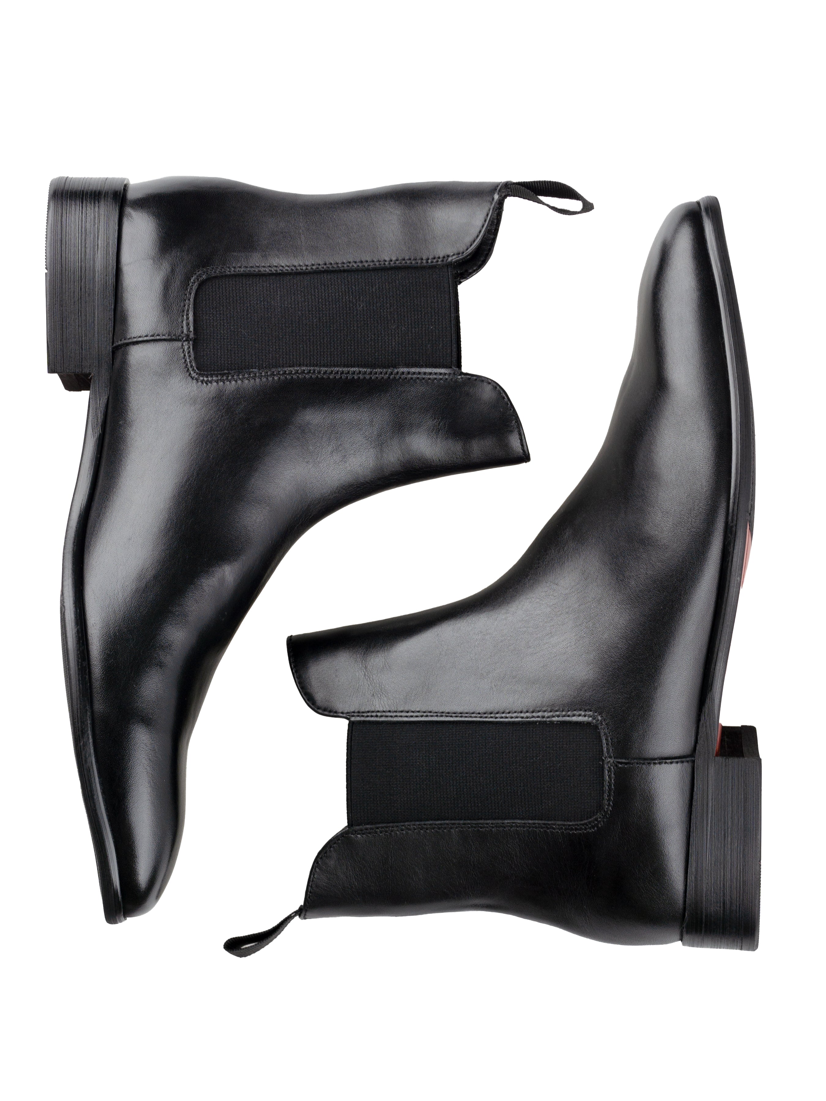 Black Leather Louis Chelsea Boots