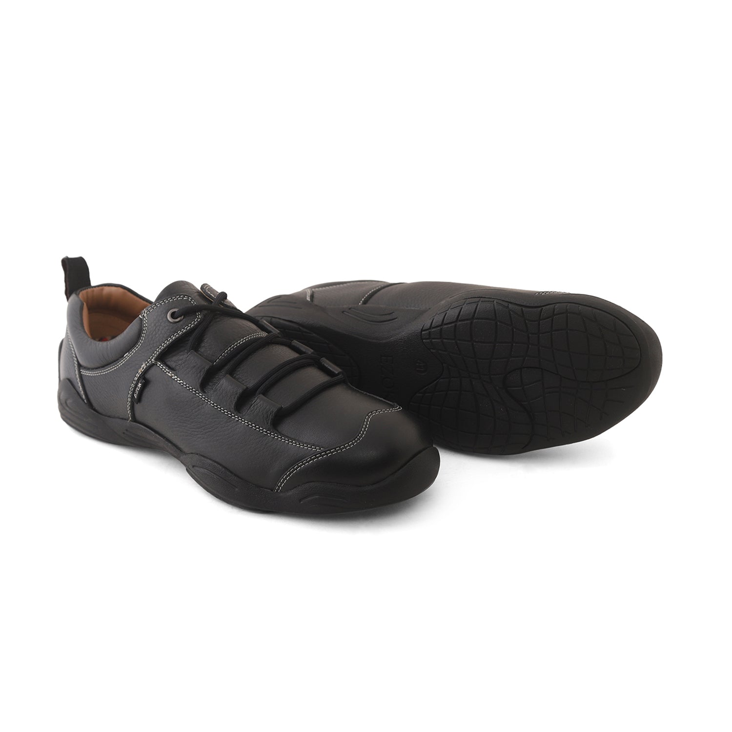 Black Leather Sneakers for Men by Ezok