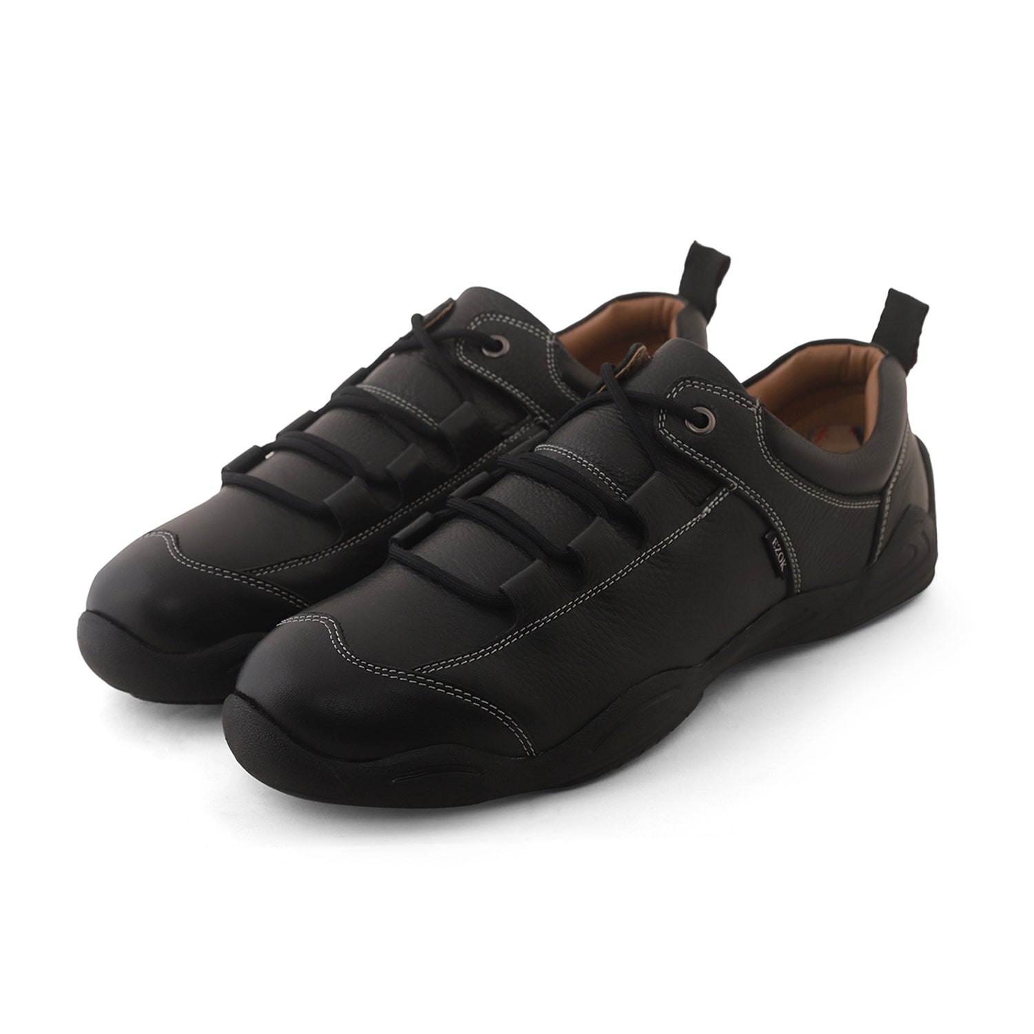 Black Leather Sneakers for Men by Ezok