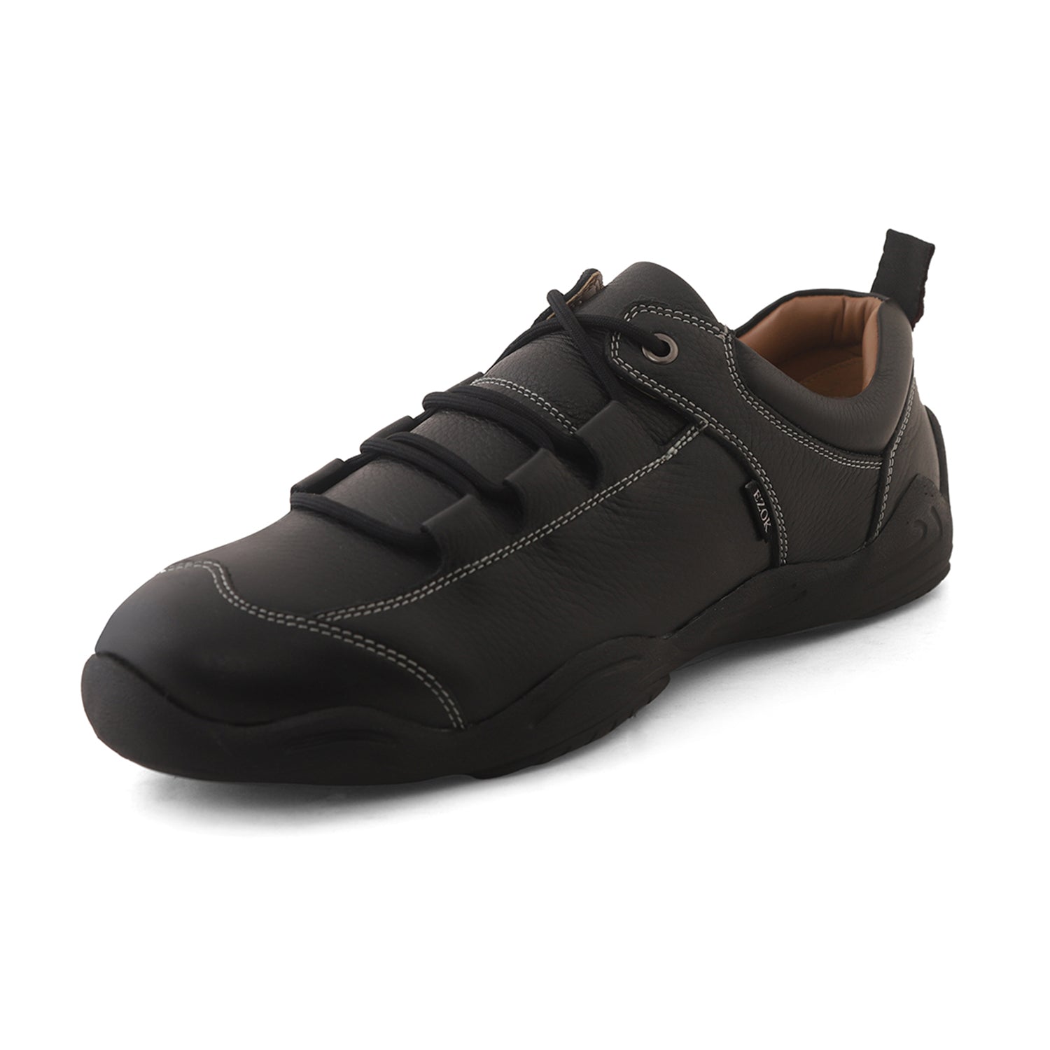 Black Leather Sneakers for Men by Ezok