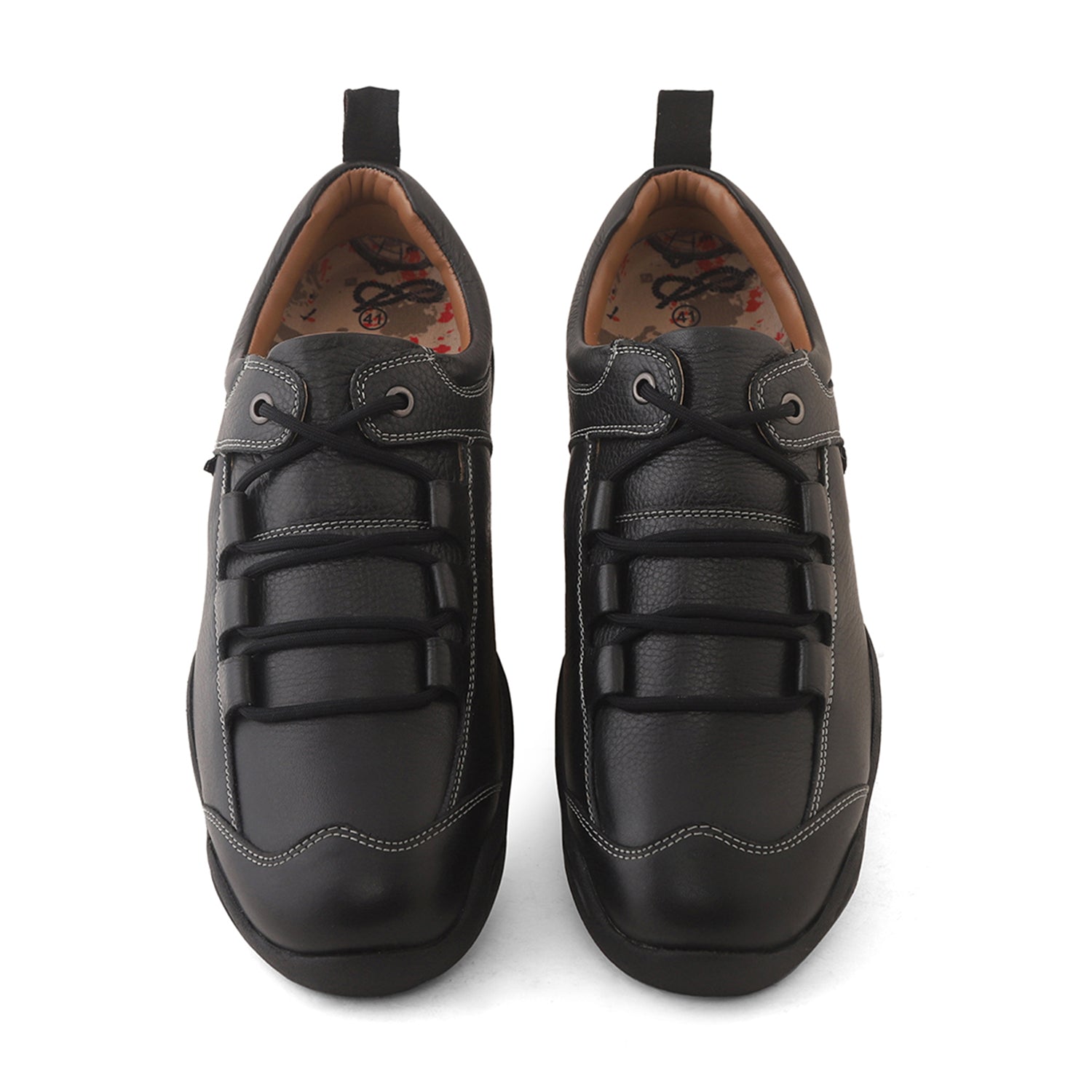 Black Leather Sneakers for Men by Ezok