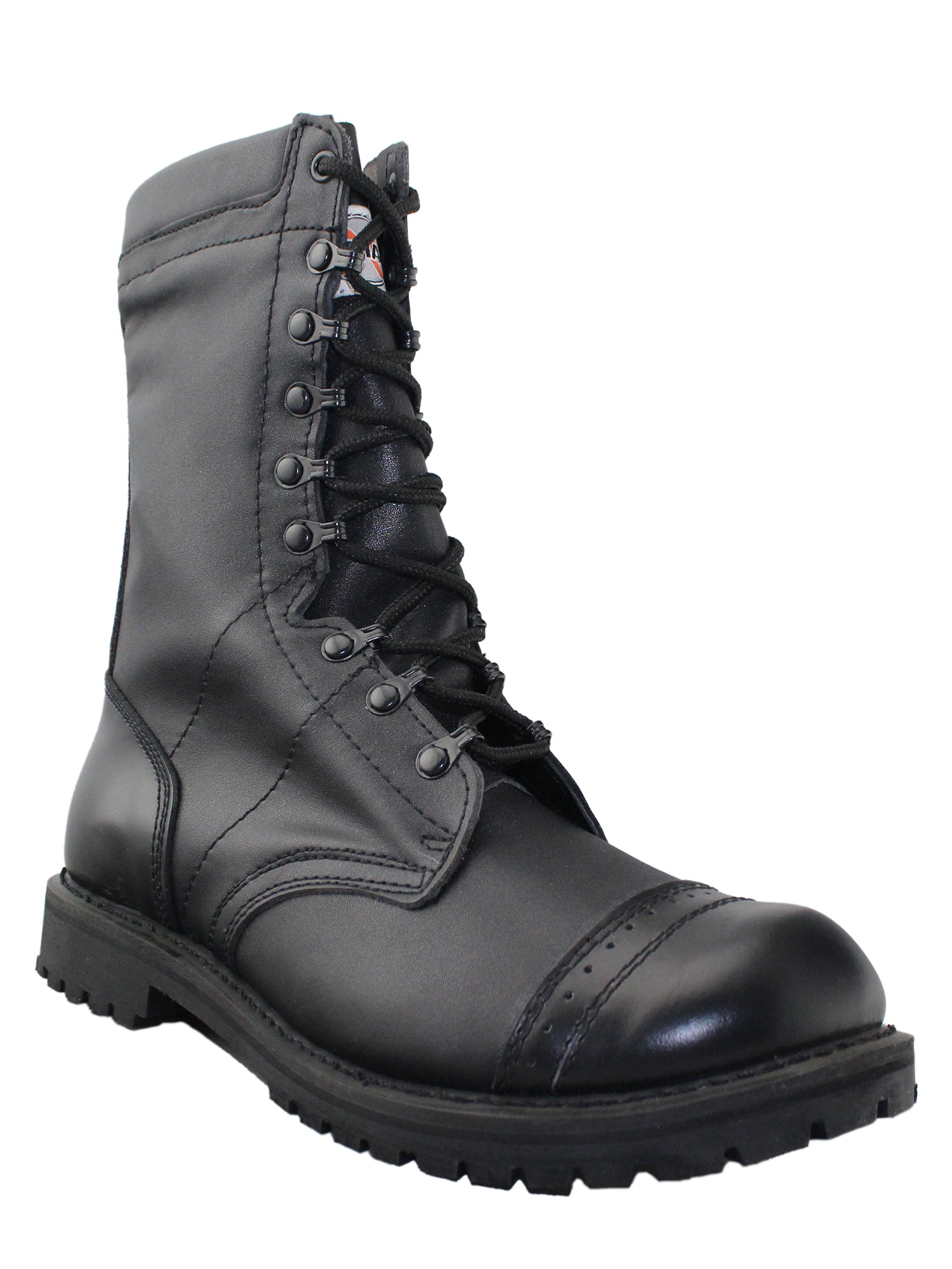 Black military boots for men