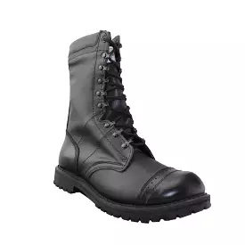 Black military boots for men