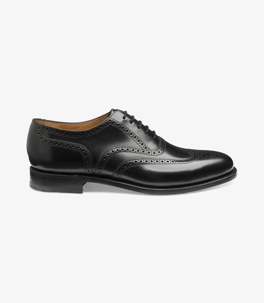 Black Polished Brogue Loake 202B