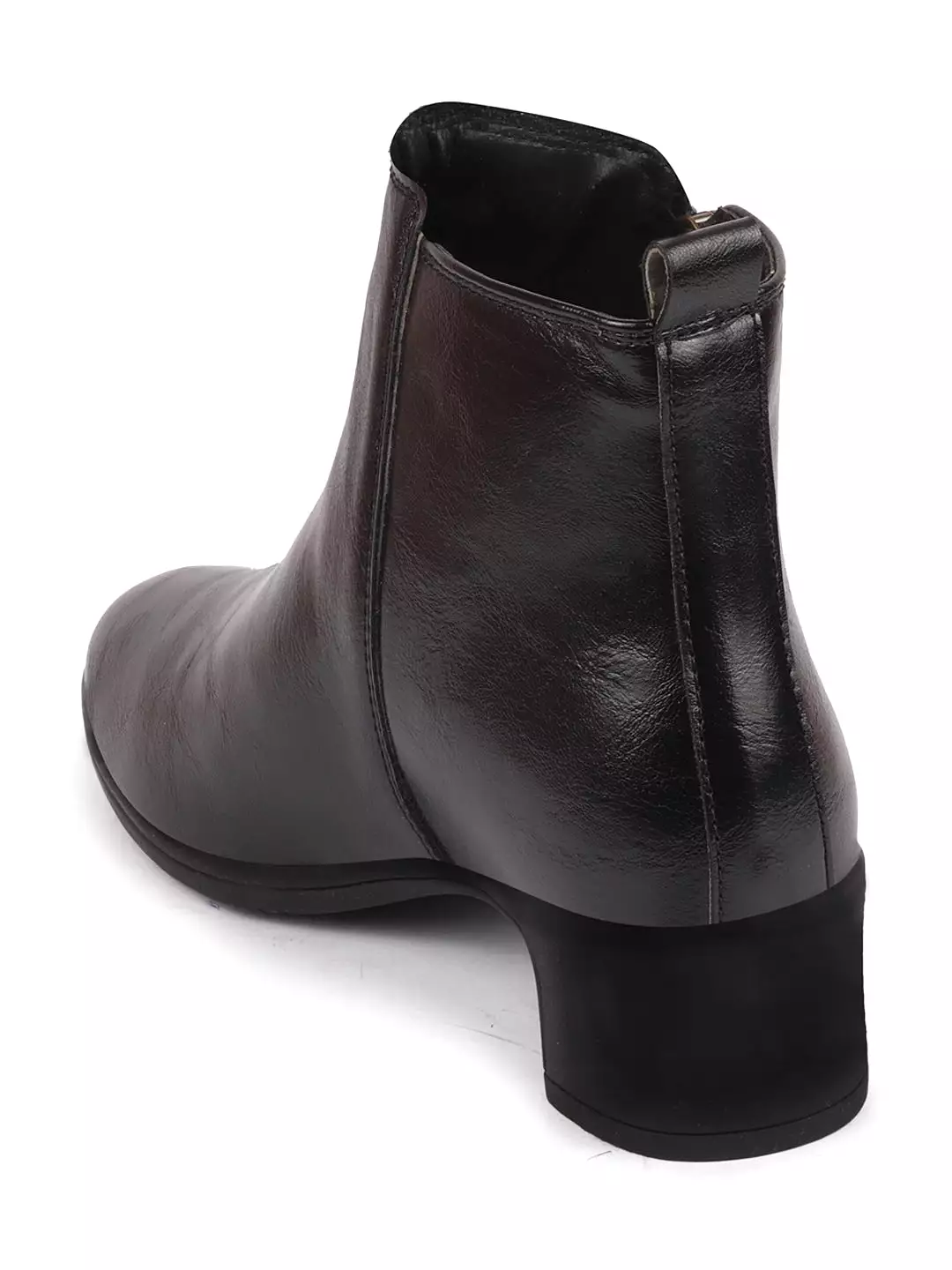 Black Women Winter Boots Heel Zipper Flared Top