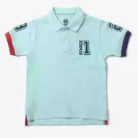 Boys Cotton Polo Shirt with Number 1 - Bay