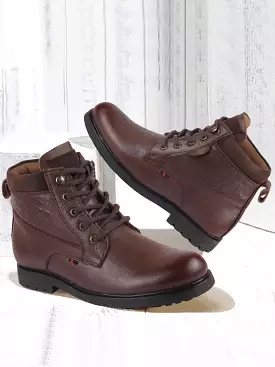 Brown Leather Mid Top Boots