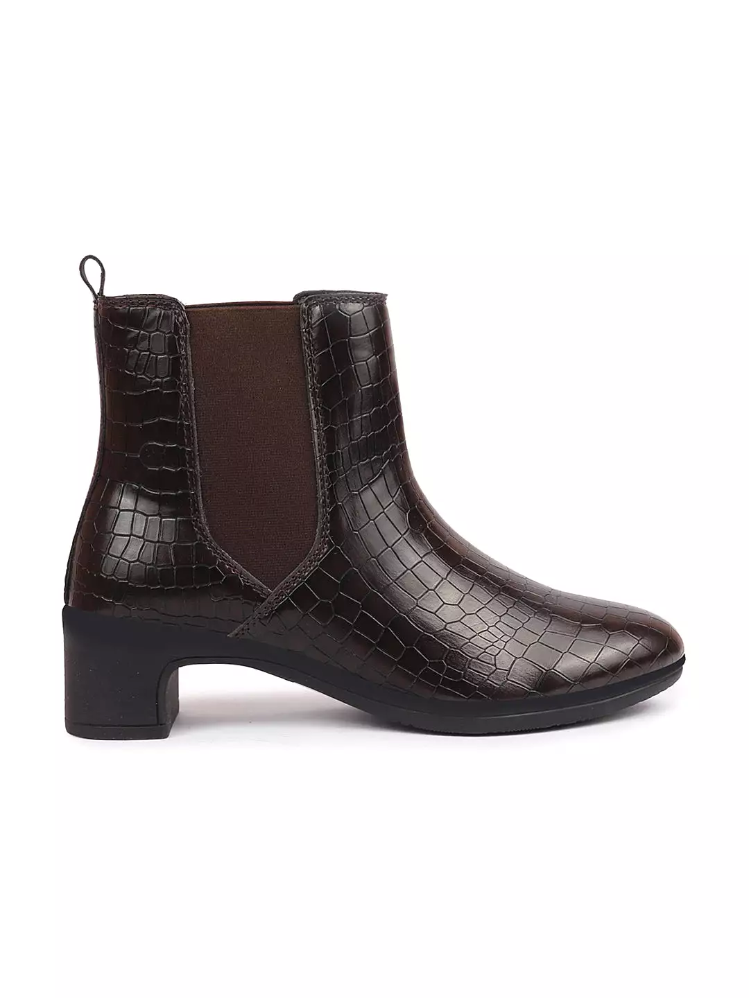 Brown Leopard Print Chelsea Boots