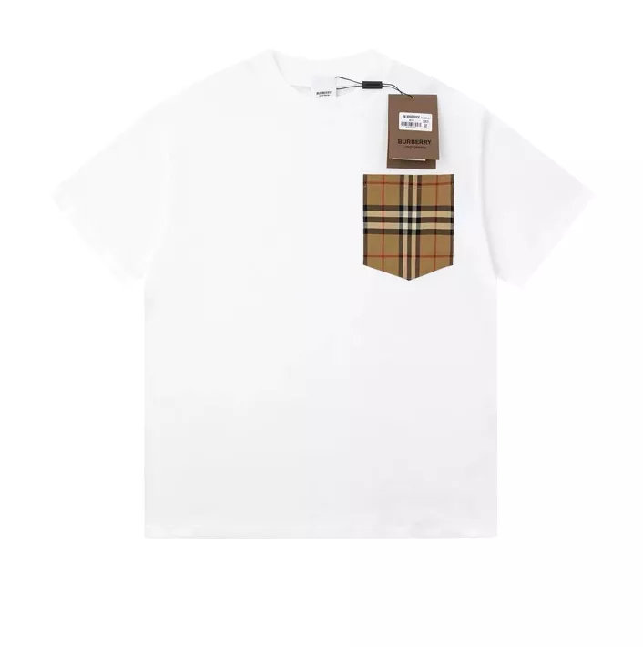 Burberry Chest Pocket Classic Plaid Short Sleeve T-Shirt White 23SS - 7.4