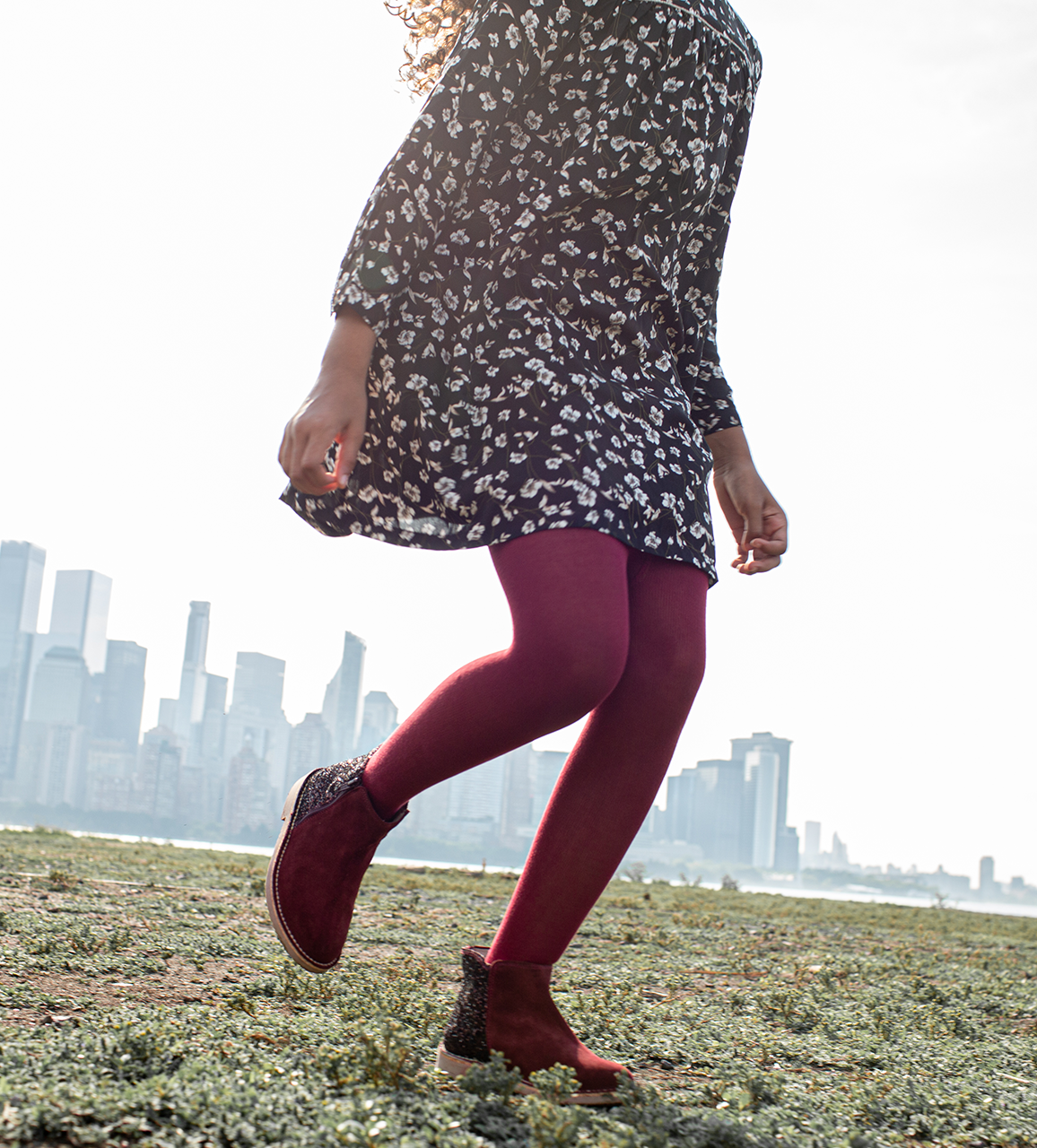 Burgundy Glitter Suede Chelsea Boots