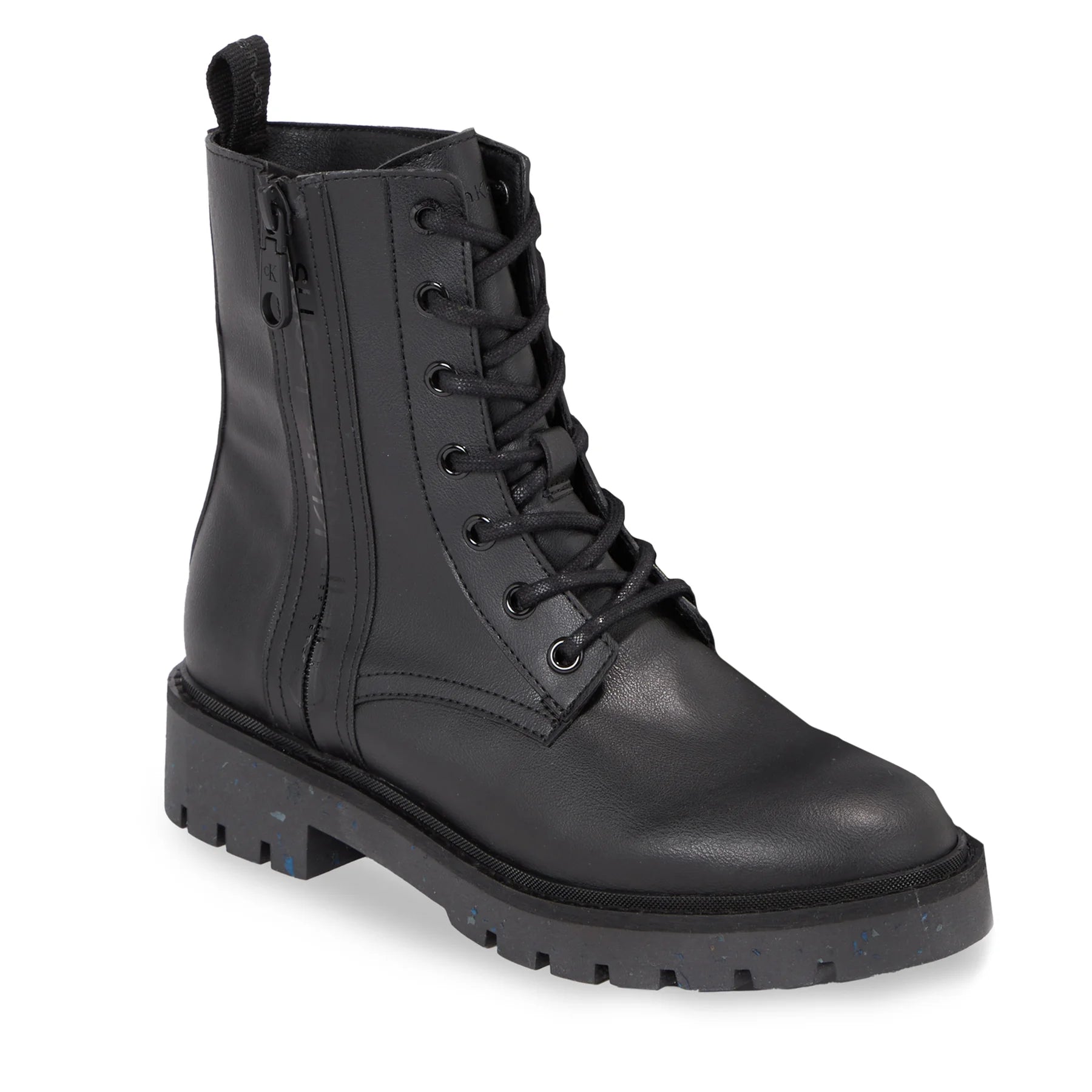 Calvin Klein Black Leather Ankle Boots with Laces