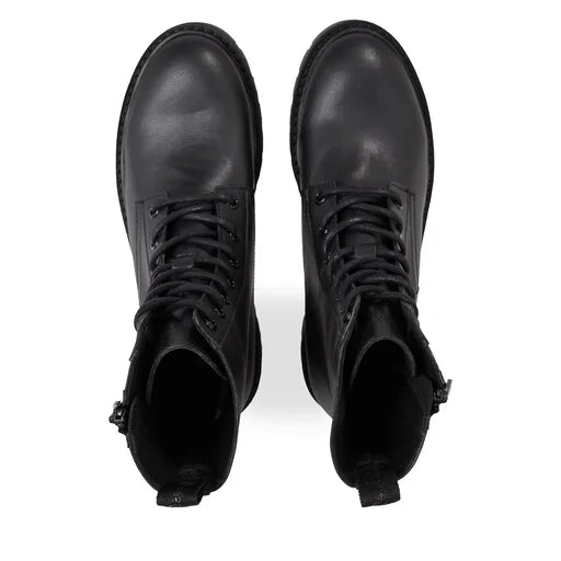 Calvin Klein Black Leather Ankle Boots with Laces