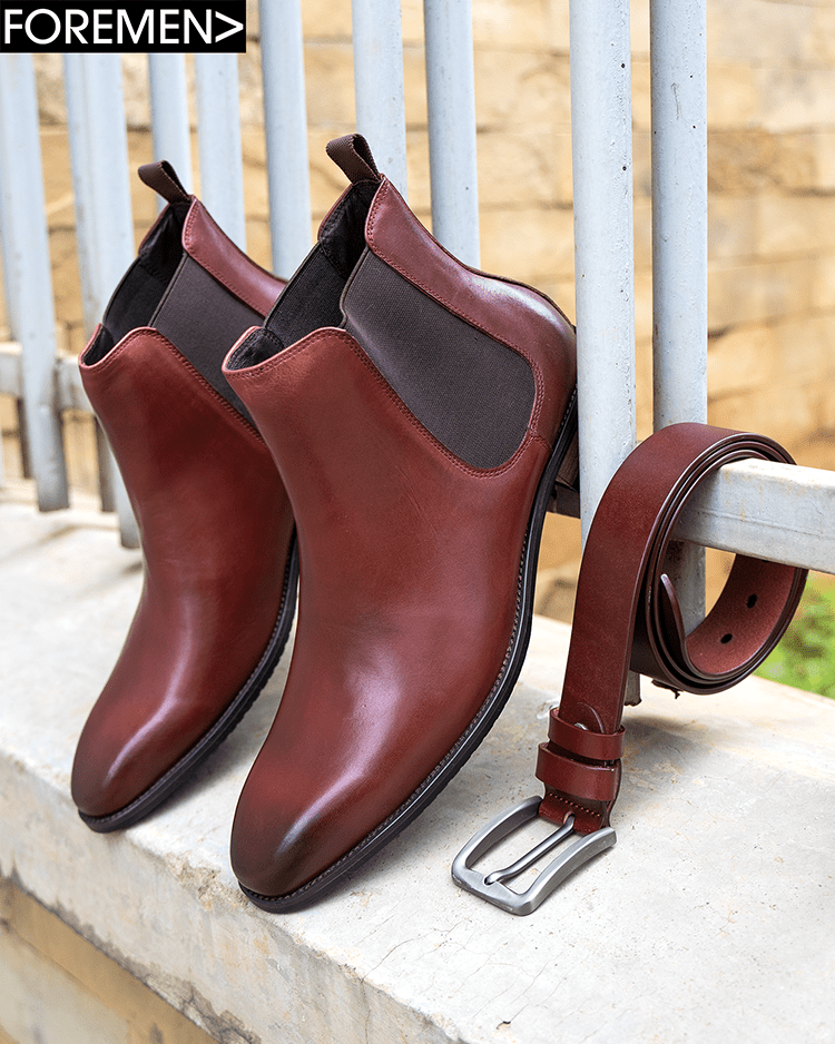 CARDIZ Ox Blood Chelsea Boots and Matching Belt