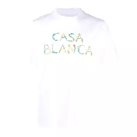 Casablanca white floral printed t-shirt.