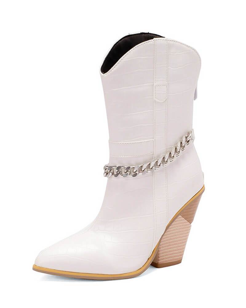 Chain Zipper Boots