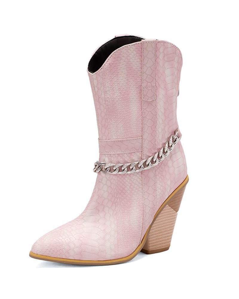 Chain Zipper Boots