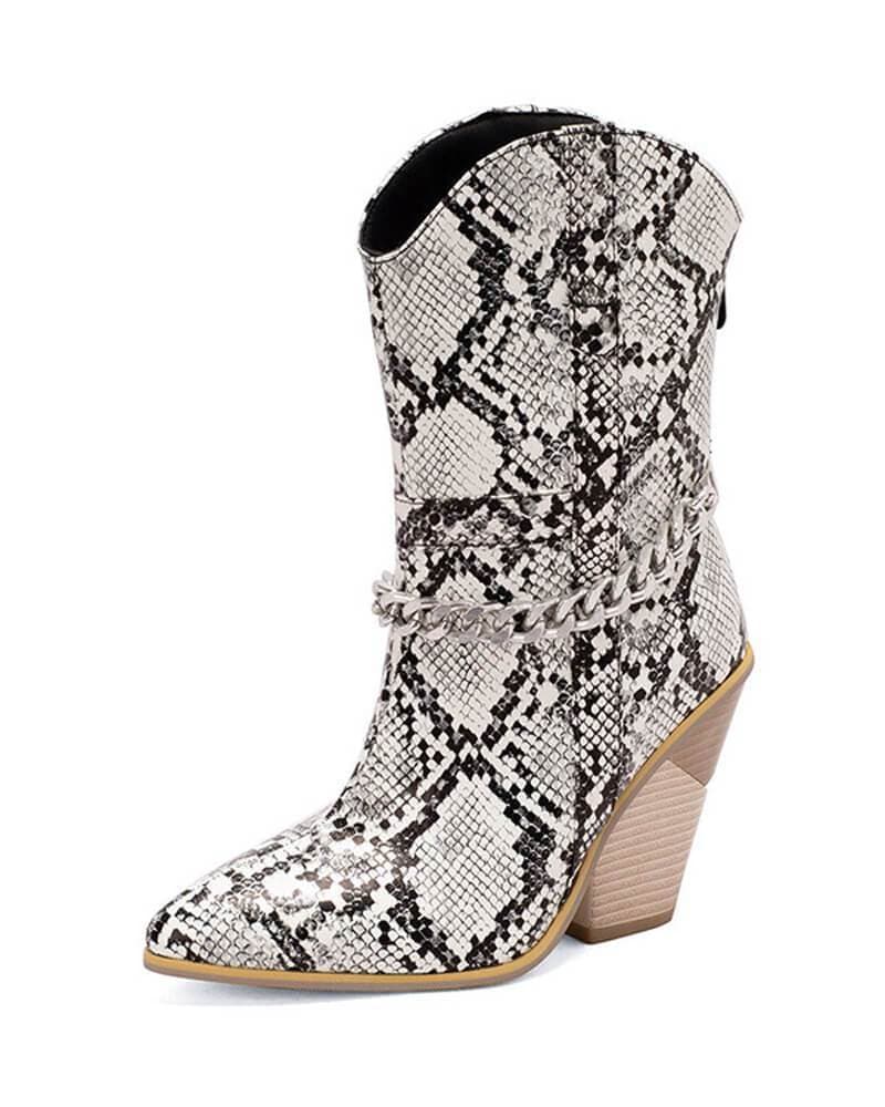 Chain Zipper Boots