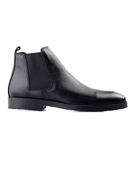 Chelsea Boots - Black Shiny Leather (Crepe Sole)