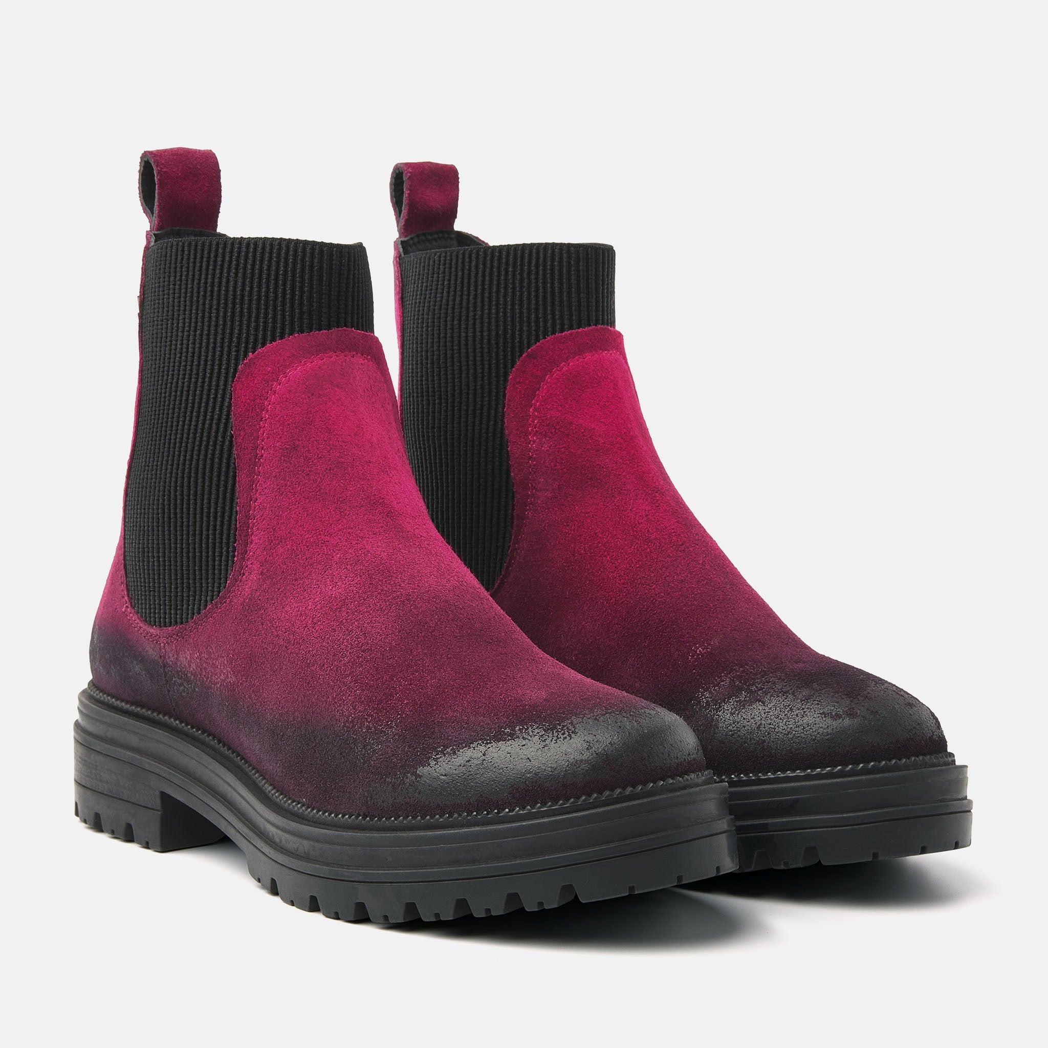 Chelsea boots for women in fuchsia color