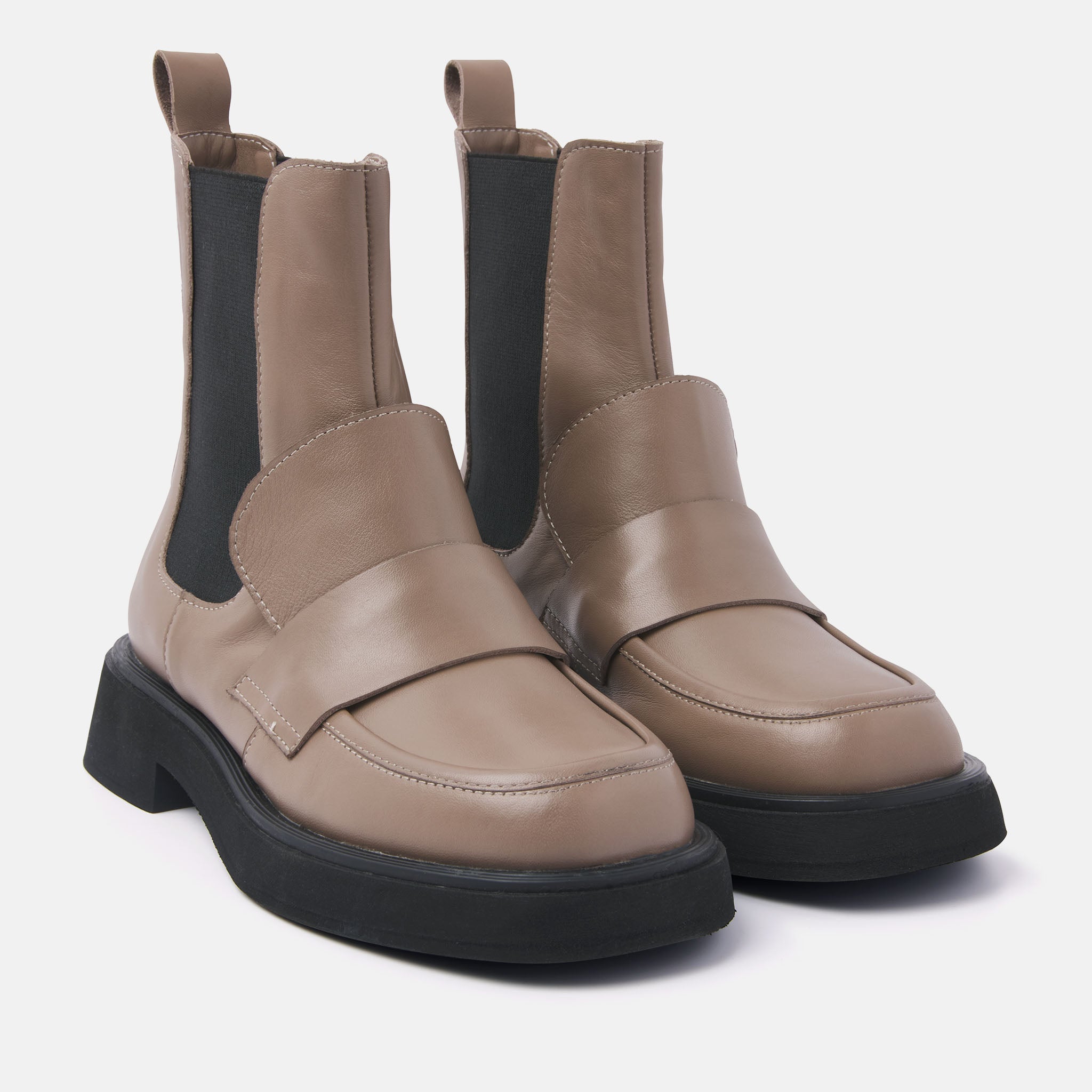 Chelsea boots, taupe color